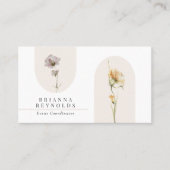 Einfache moderne Boho-Wildblumen auf Weiß Visitenkarte (Vorderseite)