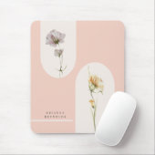 Einfache moderne Boho-Wildblumen in Soft Pink Mousepad (Mit Mouse)