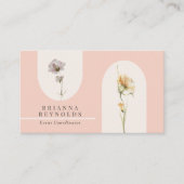 Einfache moderne Boho-Wildblumen in Soft Pink Visitenkarte (Vorderseite)
