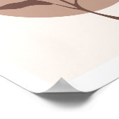 Einfache moderne botanische Blume Leaf auf Tan Cir Poster (Ecke)