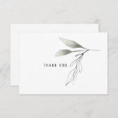 Einfache moderne botanische Gewohnheit Vielen Dank Dankeskarte (Vorne/Hinten)