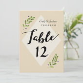 Einfache moderne botanische Hochzeitskarte für die Einladung (Stehend Vorderseite)