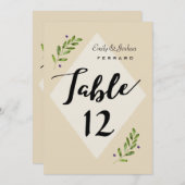 Einfache moderne botanische Hochzeitskarte für die Einladung (Vorne/Hinten)