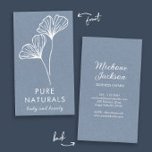 Einfache moderne botanische Leaf neutrales Blau Mo Visitenkarte