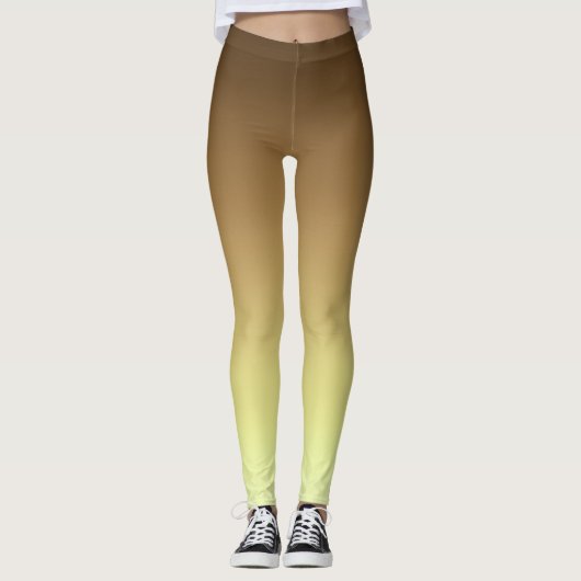 Einfache moderne braune goldene Farbe Leggings (Vorderseite)