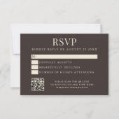 Einfache moderne braune Hochzeit RSVP Karte (Vorderseite)