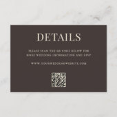 Einfache moderne braune QR-Code-Hochzeitsdetails Begleitkarte (Vorderseite)