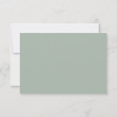 Einfache moderne Brautjungfer-Hochzeit in Salbeigr RSVP Karte (Rückseite)