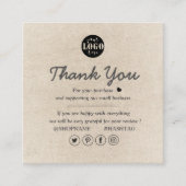 Einfache moderne Brown Smooth Vielen Dank Quadratische Visitenkarte (Vorderseite)