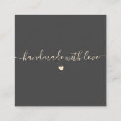 Einfache moderne Brown Smooth Vielen Dank Quadratische Visitenkarte (Rückseite)