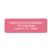 Einfache moderne Bubblegum-Rosa-Rücksendeadresse (Vorne)