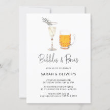 Einfache, moderne Bubbles & Brews Paare Dusche