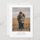 Einfache moderne Budget-Hochzeit Fette Datum Foto Save The Date (Vorderseite)
