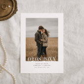 Einfache moderne Budget-Hochzeit Fette Datum Foto Save The Date