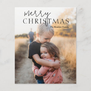 Einfache moderne Budget-Weihnachtskarte mit Foto