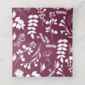 Einfache moderne Burgund Hochzeit-Platzkarte Platzkarte (Innenseite Aufgefaltet)