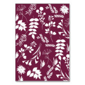 Einfache moderne Burgund-Tischnummer Tischnummer (Rückseite)