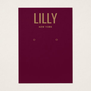 Einfache moderne Burgundy-Earring-Display-Karte