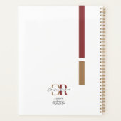 Einfache moderne Burgundy Gold Monogram Planer (Rückseite)