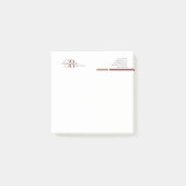 Einfache moderne Burgundy Gold Monogram Post-it Klebezettel (Vorderseite)