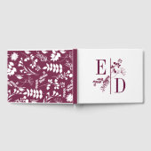 Einfache moderne Burgundy-Initials Wedding Gästebu Gästebuch (Voll)