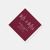 Einfache moderne Burgundy Script Hochzeit Serviette (Ecke)