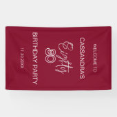 Einfache moderne Burgundy Typografie 80. Geburtsta Banner (Horizontal)