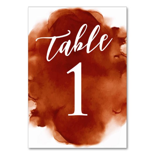 Einfache, moderne Burnierfarben Tischnummer (Vorderseite)