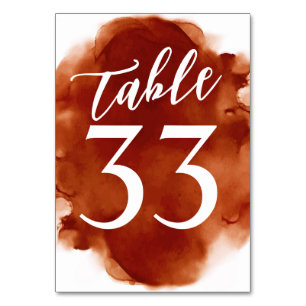 Einfache, moderne Burnierfarben Tischnummer