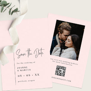 Einfache moderne Bush-Foto und QR-Code Save The Date