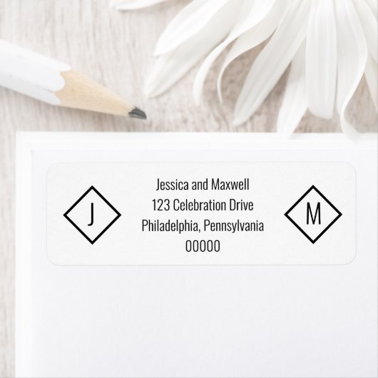 Einfache moderne BW Diamond Wedding Geometric (Insitu)