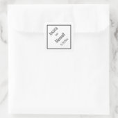 Einfache moderne BW Diamond Wedding Geometric Quadratischer Aufkleber (Tasche)