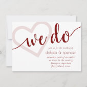 Einfache Moderne | Candy Red Blühte Script Einladung (Vorderseite)