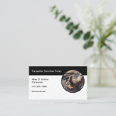 Einfache moderne Cartrier-Holzschnitzerei-Visitenk Visitenkarte (Stehend Vorderseite)