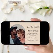 Einfache moderne Champagner-Foto-Hochzeit Save The Date