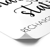 Einfache moderne Charge-Station | Schwarze Skripts Poster (Ecke)