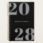 Einfache moderne Chic Black Bold Typografie Planer (Vorderseite)