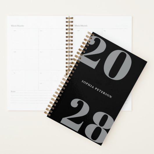 Einfache moderne Chic Black Bold Typografie Planer (Anzeige)