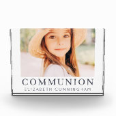 Einfache moderne Chic Custom First Communation Fotoblock (Vorderseite)