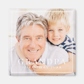 Einfache moderne Chic Frame Grandpa Foto Urlaub Magnet (Vorne)