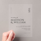 Einfache moderne Chic Hochzeit Acryleinladungen (Insitu (Handheld))