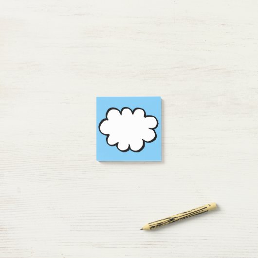 Einfache moderne Cloud-Think-Blase Post-it Klebezettel (Auf Schreibtisch)