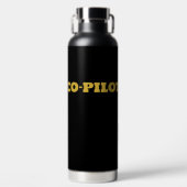 Einfache moderne CO-PILOT-Typografie, Gold, Schwar Trinkflasche (Vorderseite)