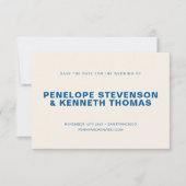 Einfache moderne Cobalt Blue Foto Hochzeit Save The Date (Vorderseite)