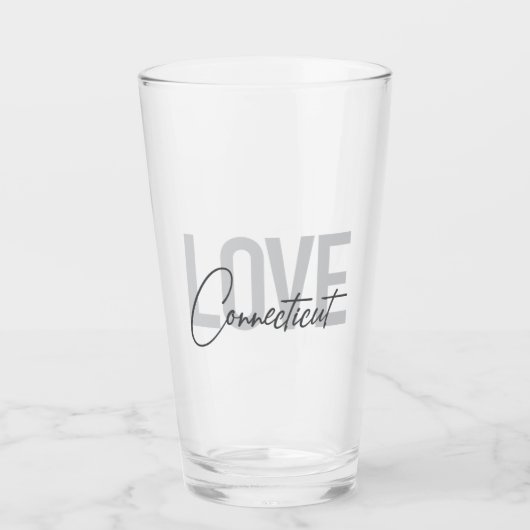 Einfache, moderne, coole Design-Liebe Connecticut Glas (Vorderseite)