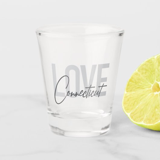 Einfache, moderne, coole Design-Liebe Connecticut Schnapsglas (Vorderseite)