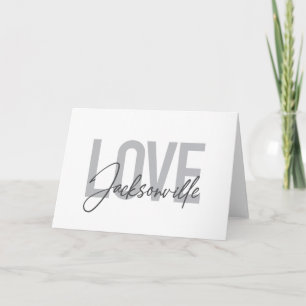 Einfache, moderne, coole Design-Liebe Jacksonville Karte