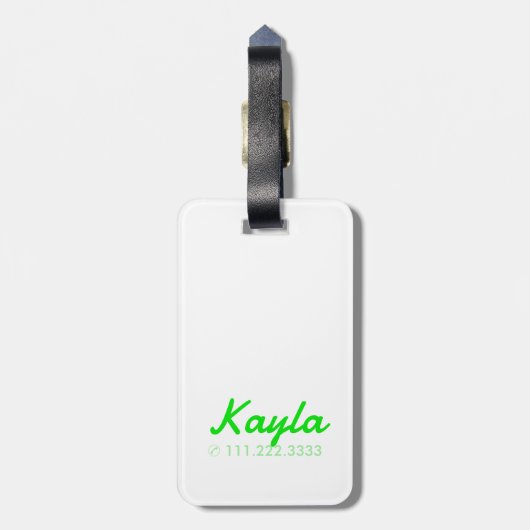 Einfache moderne Coole Typografie Gepäckanhänger (Rückseite vertikal)