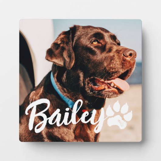 Einfache moderne Coole Typografie Name und Foto de Fotoplatte (Vorderseite)