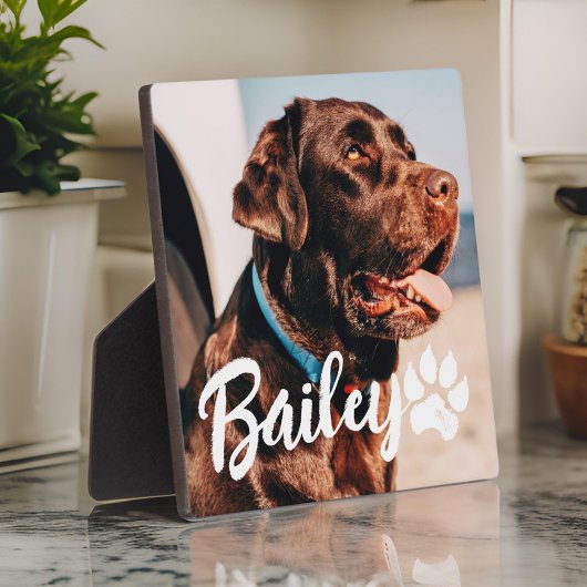 Einfache moderne Coole Typografie Name und Foto de Fotoplatte